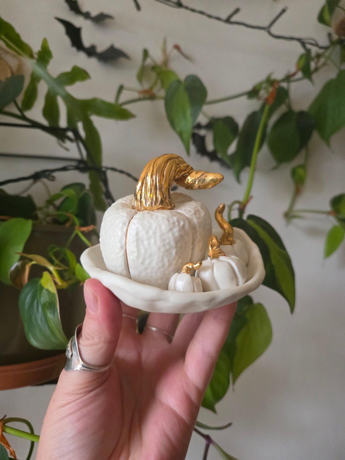 **Discounted/Seconds piece** Pumpkin patch incense burner #2