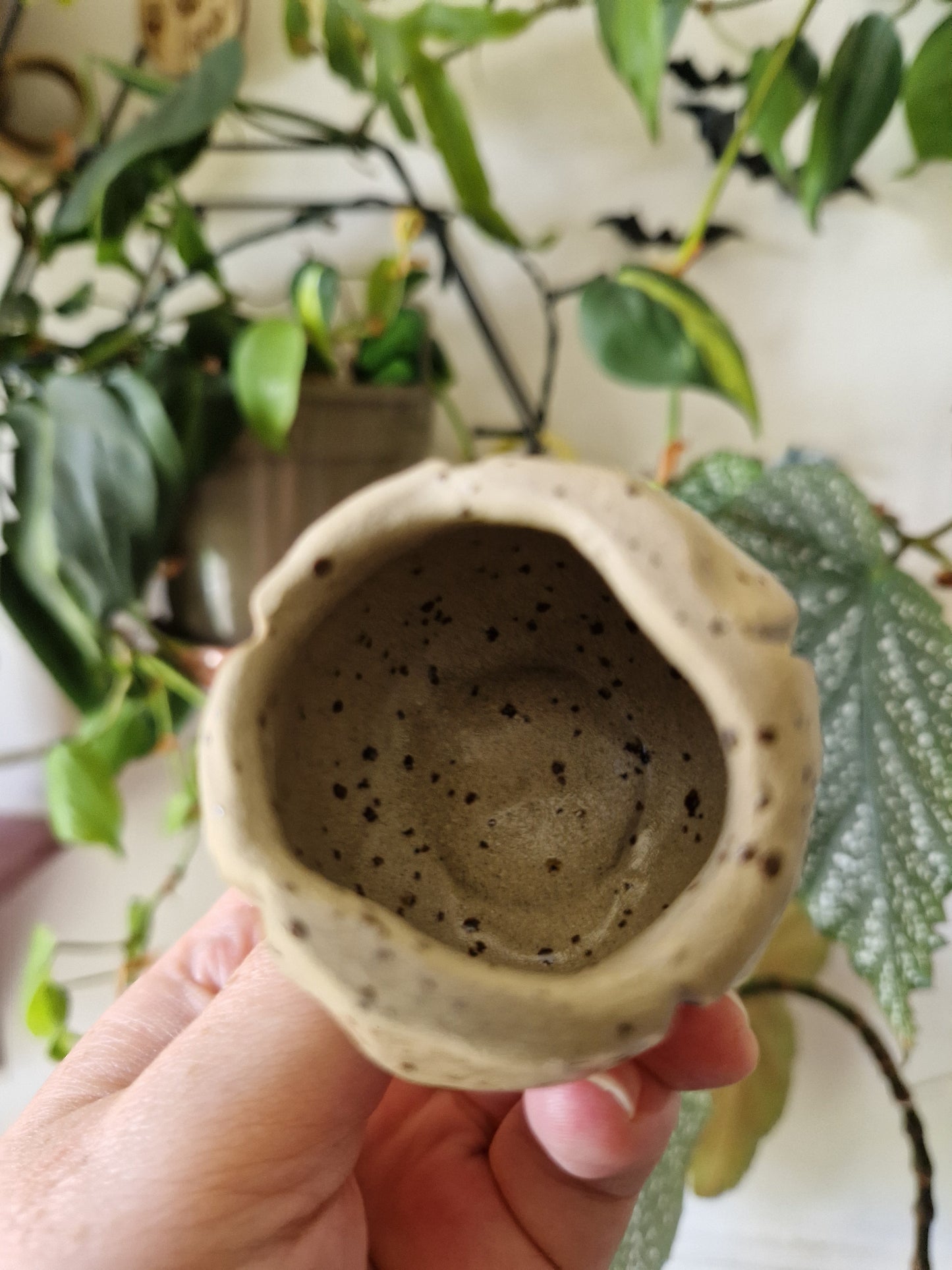 Pumpkin candle snuffer // Speckled Clay