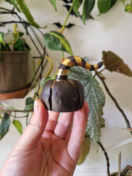 SECONDS PIECE ** see desciption for details** Pumpkin candle snuffer // strippy