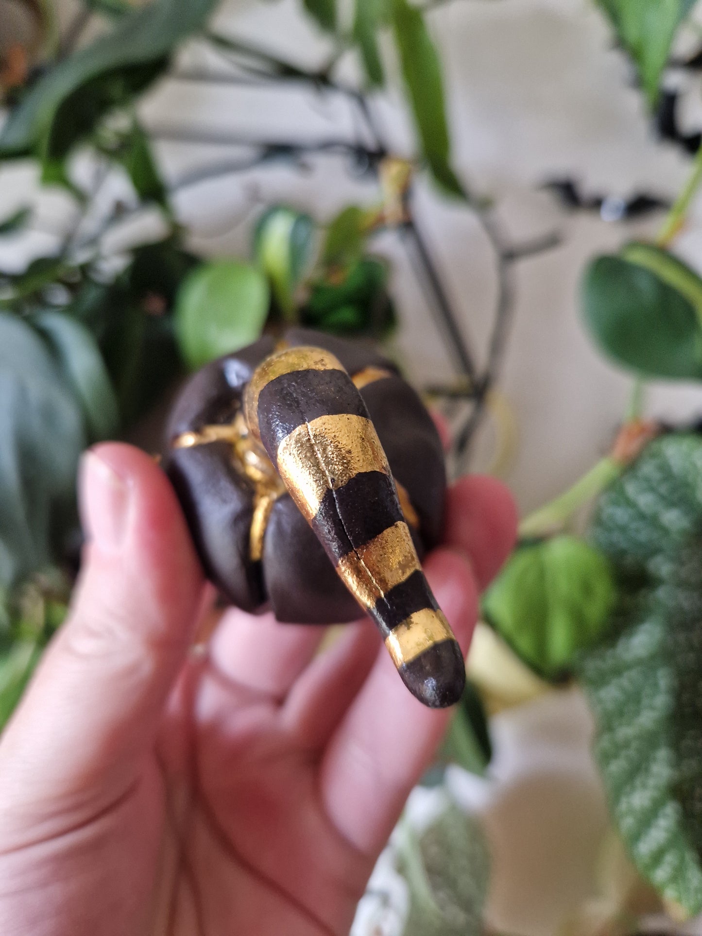 SECONDS PIECE ** see desciption for details** Pumpkin candle snuffer // strippy