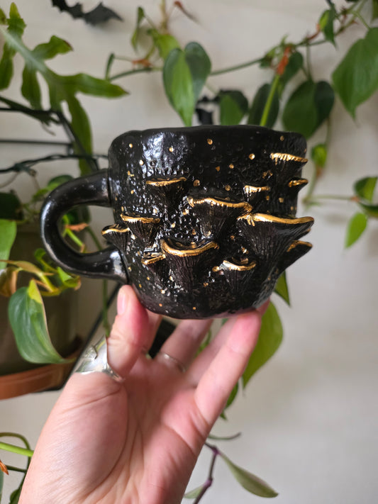 13oz Bracket Fungus Mug - Black glaze