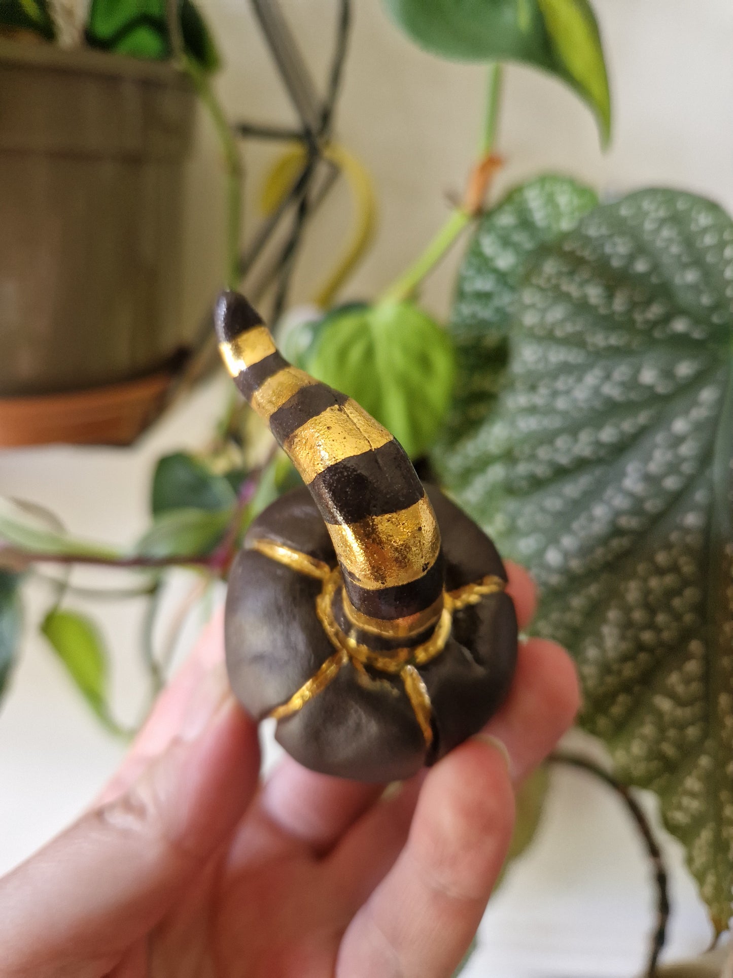 SECONDS PIECE ** see desciption for details** Pumpkin candle snuffer // strippy