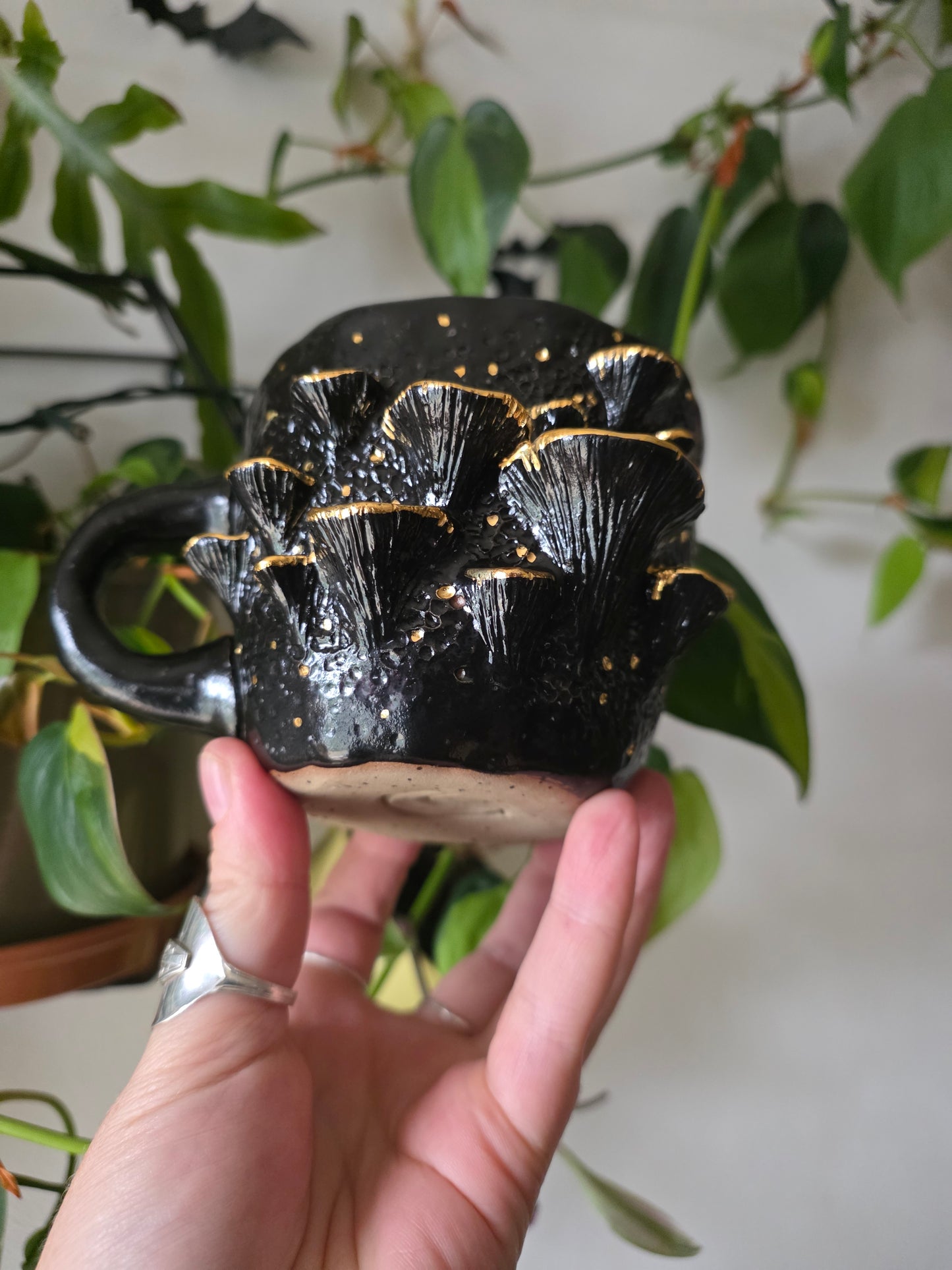 13oz Bracket Fungus Mug - Black glaze