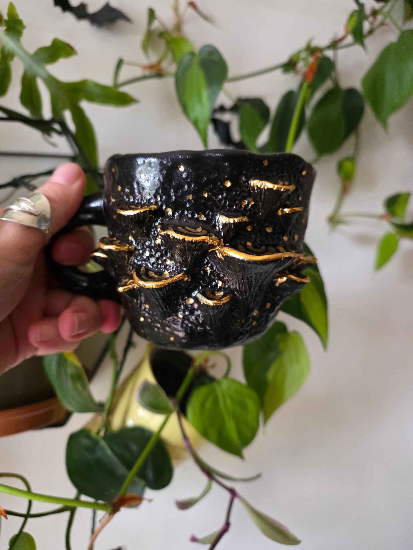 13oz Bracket Fungus Mug - Black glaze